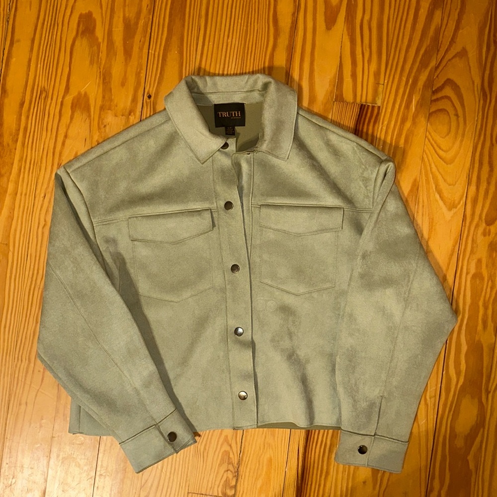 Truth Faux Suede Snap Top
